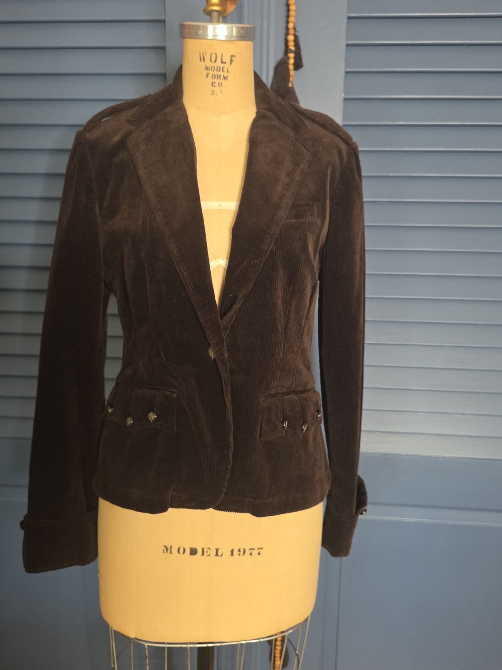 Lauren Jeans Co. Ralph Lauren Chocolate Brown Corduroy Blazer Jacket - Size M